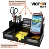 Victor Wood Desk Organizer with Smart Phone Holder, Midnight Black,
