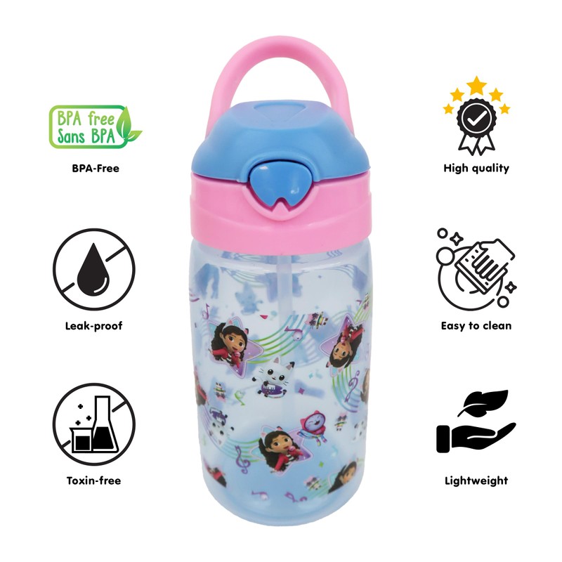 GABBY'S Dollhouse Water Bottle with Soft Handle 430ML