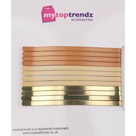 Mytoptrendz® 12 Pcs Plain Large Long Wide Bobby Pins Flat Curve Shape Stronger Grip for Women Girls Thick Hair Styling Accessories (Gold Blonde mix-80mm)-MT