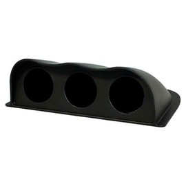 GlowShift Universal Black Triple Gauge Console Dashboard Pod with Dome Lip - Fits Any Make/Model - ABS Plastic - Mounts (3) 2-1/16" (52mm) Gauges to Vehicle's Dash