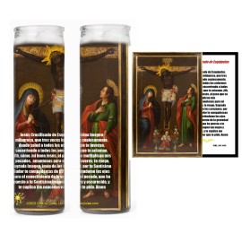 Handmade Jesus Cristo Negro de Esquipulas Tarjeta de Rezo Velas Veladoras - 2 Candles + Prayer Card