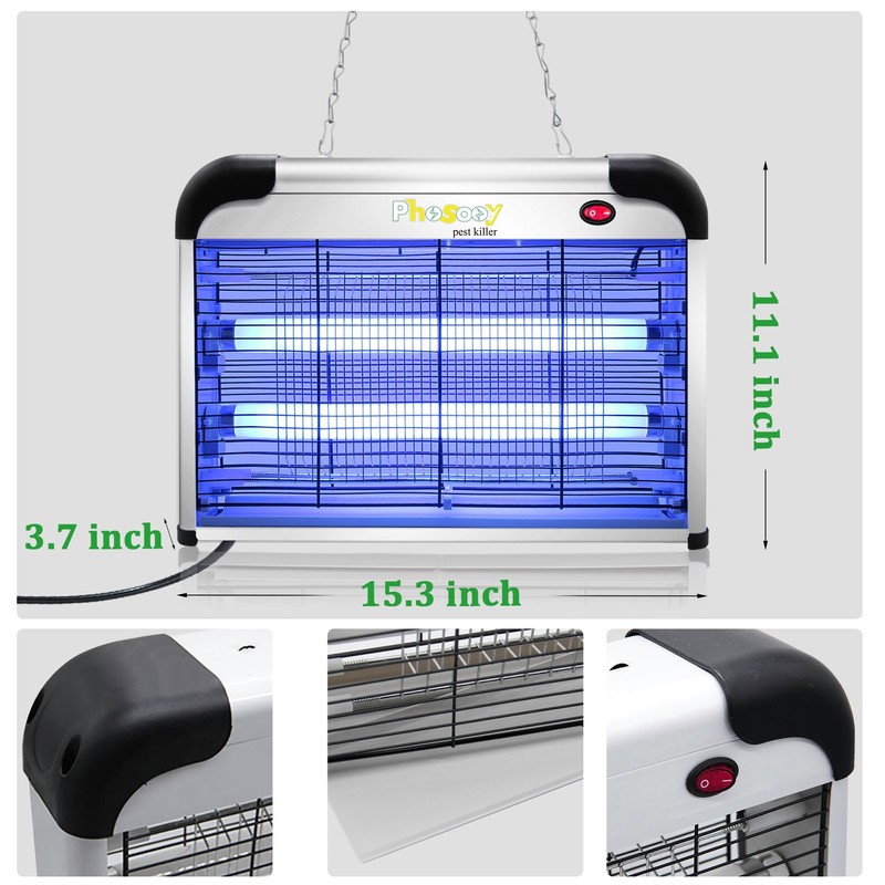 Phosooy Electric Bug Zapper, Indoor Mosquito Killer with 20W Lamps