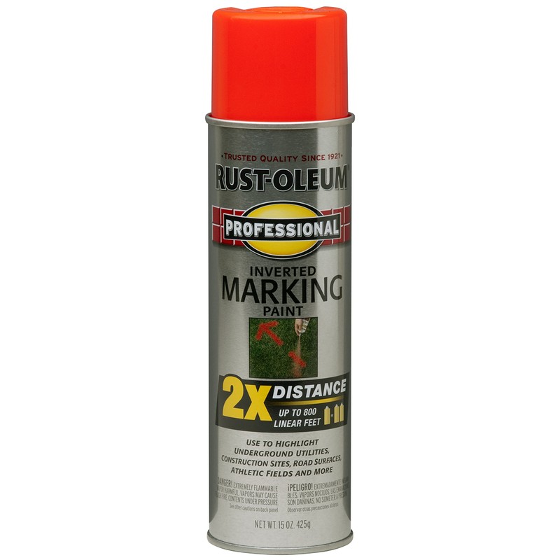 Rust-Oleum 266590 Professional 2X Distance Inverted Marking Spray Paint, 15