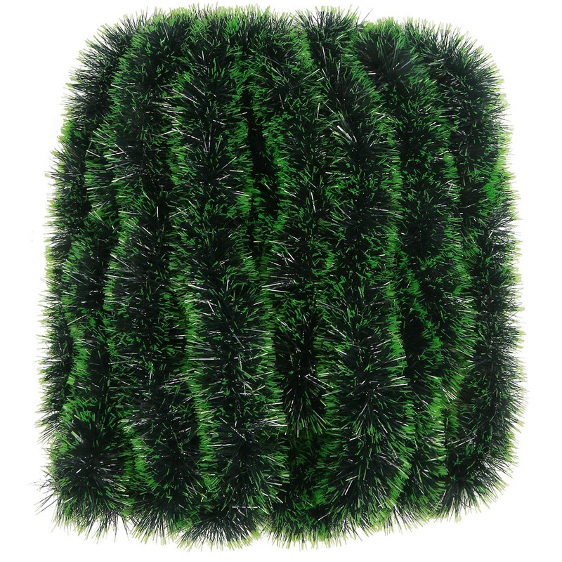 VEYLIN 10 Meter Green Christmas Tinsel Garland for Xmas Home