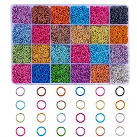 WEWAYSMILE 2040pcs 24 Colors 10mm Aluminum Wire Open Jump Rings, Mixed Size Round Ring Connectors, Aluminum Jewelry Connector Rings,for Jewelry Necklaces Bracelet Pendant Making DIY Craft