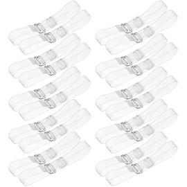 10 Pairs Transparent Invisible High Heel Shoe Straps, AdjustableElastic Shoe Straps for Heels Ankle Strap with Adjustable Buckle Anti Loose Shoes Laces Replacement Kit for Holding Loose High