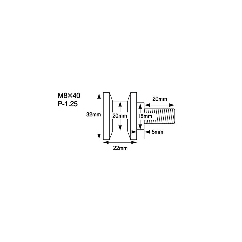 POSH 004018-06 Motorcycle Accessories Racing Stand Hook M8 Set of
