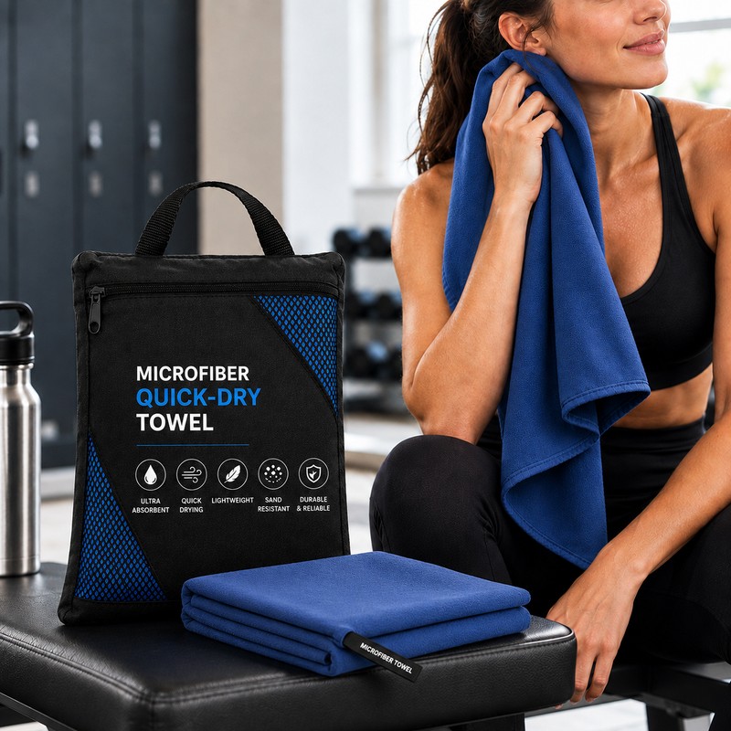 Microfiber Quick Dry Towel with Carry Bag – Ultra Absorbent
