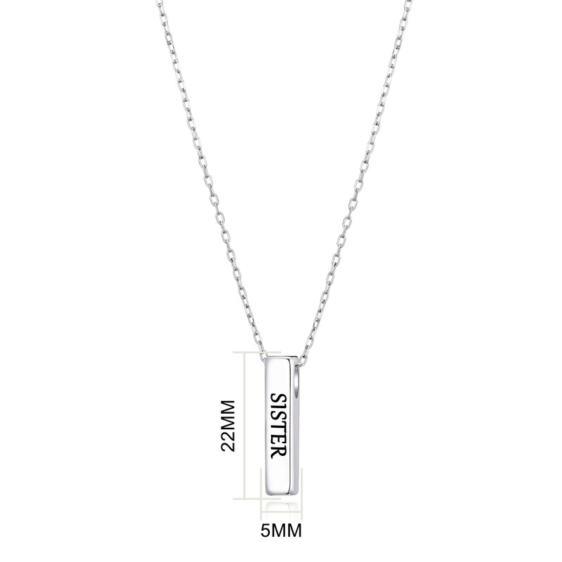 Philip Jones Silver Plated Sister Bar Necklace