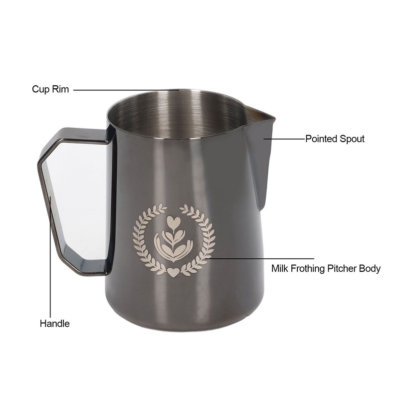 Frothing Jug Pitcher 600ml Food Grade Stainless Steel Milk Frother