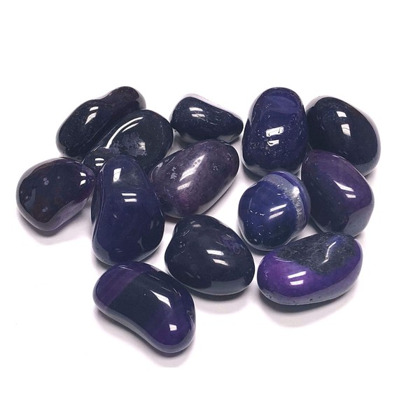 Pachamama Essentials Purple Agate Tumbled - Healing Stone - Crystal Healing 20-25mm (1)