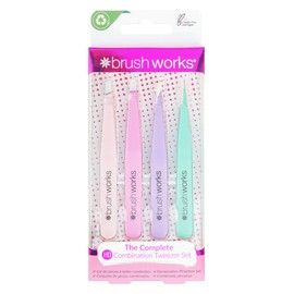Tweezers by Brushworks HD Combination Tweezer Set - Pastels