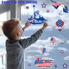 KOCOVIMI Patriotic Window Clings, 101PCS Independence Day Decorations, USA Stars,