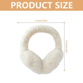 Vmxlso Ear Warmers Women's Foldable Earmuffs Winter Headband Plush Ear Warmers Suede Earmuffs Winter Headphones for Cold Protection, Outdoor, Comfortable, Soft, Camel, White, White