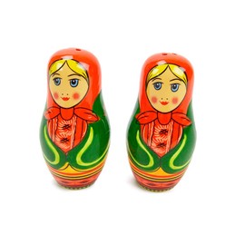 Russian Nesting Dolls Collectible Ceramic Salt and Pepper Shakers Set by E.H.G