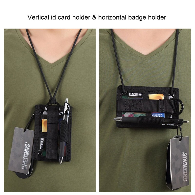 OneTigris Tactical ID Card Holder Vertical Badge Holder Horizontal with