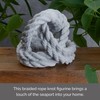 Elements Decorative White Braided Rope Knot Figurine, Modern Coastal Decor
