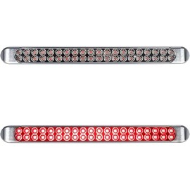 Partsam 2Pcs 17 Inch Red Led Truck Trailer Tail Light Bar 40 LED Clear Lens, Clear Red 17" Sealed LED Waterproof Stop Turn Tail Brake S/T/T Clearance Marker Identification 3RD Third Brake Light Bar