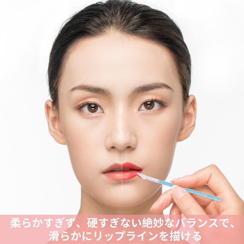 Annhua Disposable Lip Brush Tips, 100-Piece Set, Portable Lipstick Brush,