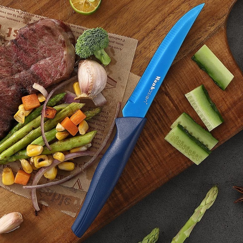 Wanbasion No Sawtooth 8-Piece Stainless Steel Steak Knife Set -