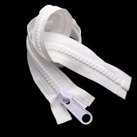 2PCS #10 Heavy Duty Zippers for Sewing Separating Plastic Zippers White Tape for Sleeping Bags, Boats, Canvas,Dog Beds, Covers, Tents (27 Inch, White) YIGUANXIN