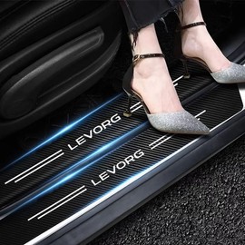 Applicable Subaru Levorg VM Series VN Levorg Carbon Car Door Sill Scuff Cover Black Levorg Sticker Door Panel Guard Protector Anti-Scratch Decoration 4 Pcs Levorg Accessories