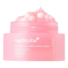 Medicube salmon dna pdrn crema de cápsula de colágeno rosa todo tipo de piel día noche