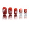 Christmas Press on Nails Short Square Xmas Fake Nails Christmas
