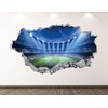 Soccer Stadium Wall Decal Art Decor 3D Smashed Sport Place