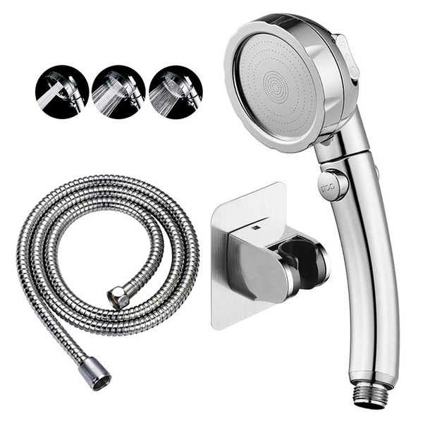 KAIYING Drill-Free High Pressure Handheld Shower Head with ON/OFF Pause