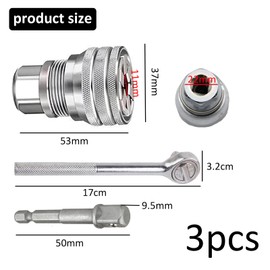 Oiieco 3Pcs Universal Adjustable Socket Wrench, Multi-Function Universal Socket Wrench Tool Set,Adjustable 10-19mm Drive Socket Wrench Sleeve for 3/8" Ratchet and Power Drill