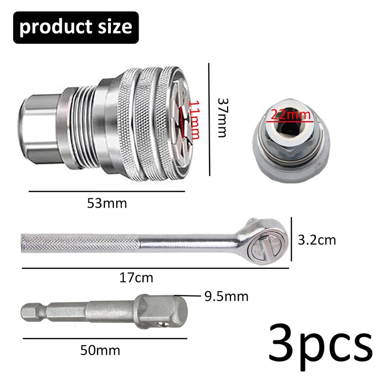 Oiieco 3Pcs Universal Adjustable Socket Wrench, Multi-Function Universal Socket Wrench