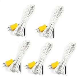 Fasizi Temperature Probe Thermocouple Probe K Type -50~400C 1M Pack of 5