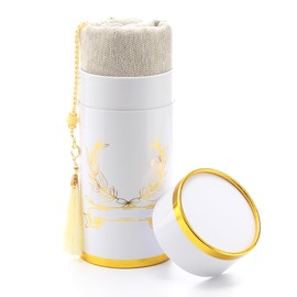 Zofocy Muslim Prayer Rug and Prayer Beads with Elegant Design Cylinder Gift Box, Islamic Eid Ramadan Gifts Set, Carnal Salah Mat, Lightweight Janamaz