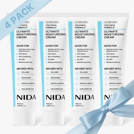 NIDA Youthful Formula Ultimate Moisturizing Cream (100mL) / Collagen, Niacinamide, Centella Asiatica, Hyaluronic Acid / Wrinkles, Dark Spots, Skincare Hydrating Daily Moisturizer Moisture Hydrate:_4-Packs