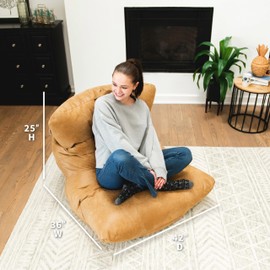 Big Joe Roma Gaming Bean Bag Chair for Kids, Teens, Adults, Rustic Tan Vintage Suede, 3 Foot Lightweight Refillable