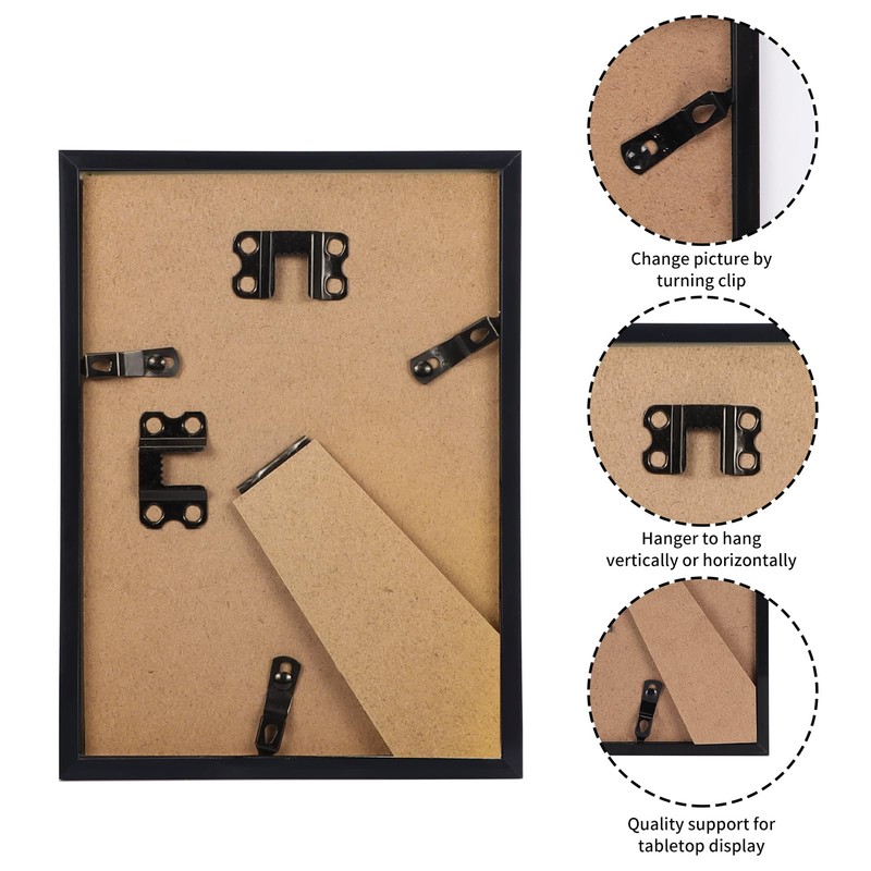 Giftgarden 5x7 Picture Frame Black, 5 by 7 Thin Photo