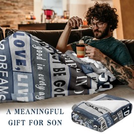 Spwasplo Gifts for Son Blanket from Mom Dad - Fathers Day Christmas Birthday Gift for Son Adult - Ultra Soft Plush Throw Present Ideas for Bedding Sofa - 80"x60"