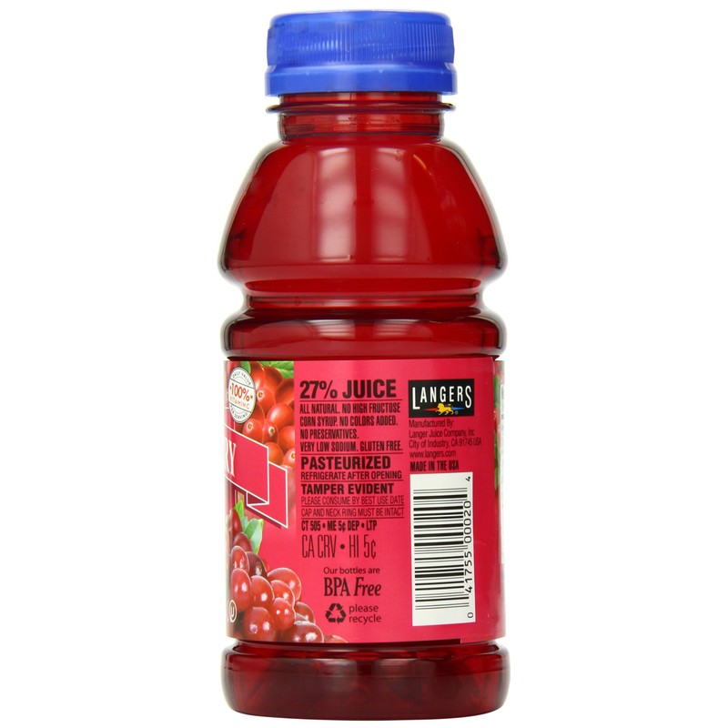 Langers Juice Cocktail, Cranberry, 10 Fl Oz (Pack of 12)