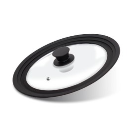 Lerykin Tempered Glass Lid - Universal Lid with Heat Resistant Silicone Rim for Pots, Pans and Skillets - Pan Cover Replacement Lid Fits 6.5", 7" and 8" Diameter Cookware