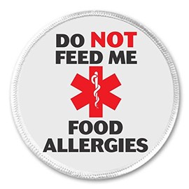 Do NOT Feed Me – Food Allergies 3" Sew On Patch Allergy Medical Alert Symbol