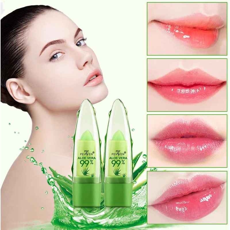 Aloe Vera Lipstick, Long-Lasting, Sweat-Proof, Temperature Change Enhances Shine, Waterproof,