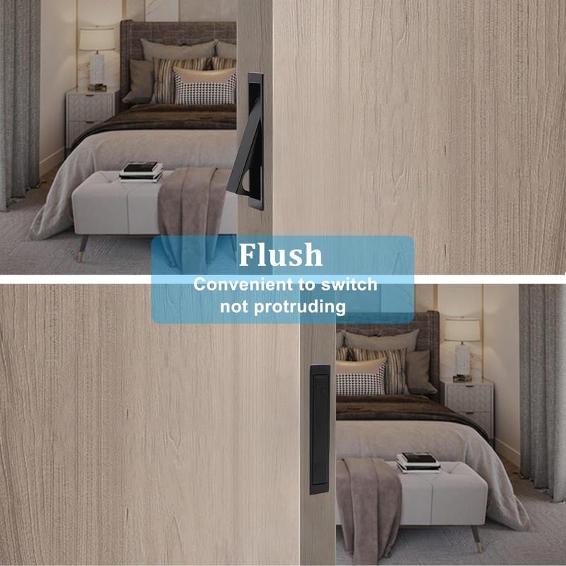 Dontay 4 Pack Pocket Door Pull Handle, Press Finger Edge