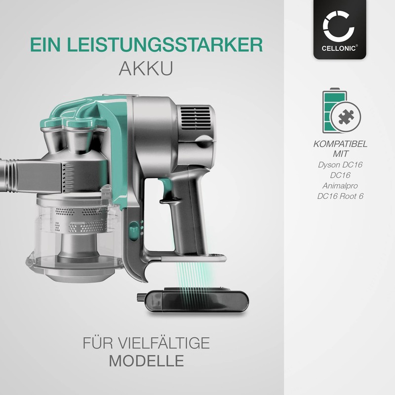 CELLONIC Akku kompatibel mit Dyson DC16, DC16 Animalpro, D12 Cordless