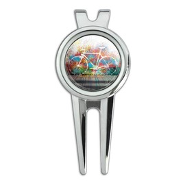GRAPHICS & MORE Colorful Rainbow Negative Space Bicycle Bike Wall Golf Divot Repair Tool and Ball Marker
