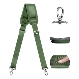 UOZL 60" Bag Shoulder Strap Universal with Ultra-Thick Fixed Breathable Pad Double Adjustable Buckles for Heavy-Duty Shoulder Strap Fits Duffle, Messenger, Laptop, Gym Bag Green