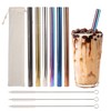 Pack of 6 Bubble Tea Straws, Stainless Steel Drinking Straws,