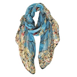 World of Shawls New Ladies Womens Celebrity Style Long Scarf Scarves Maxi Sarong Sale (New Turquoise Birds)