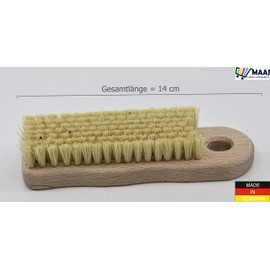 Maaj Set of 2 Nail Brush/Hand Brush, 14 cm, Wood with Fibre Bristles, Vegan, Plastic-Free, Made in Germany