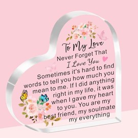 SDOFY Valentines Acrylic Block Gifts for Girlfriend Wife I Love You Gifts for Her Girlfriend Birthday Christmas Anniversary Plaque Presents for Her